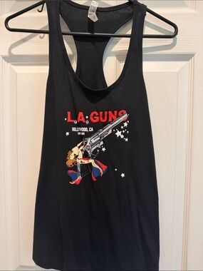 LA Guns Black Graphic Racerback Tank